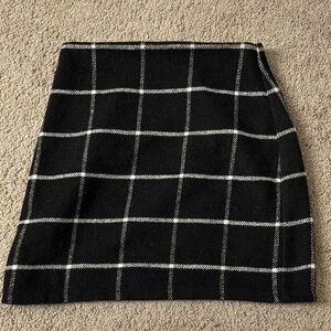 Primark Black and White Checkered Mini Skirt